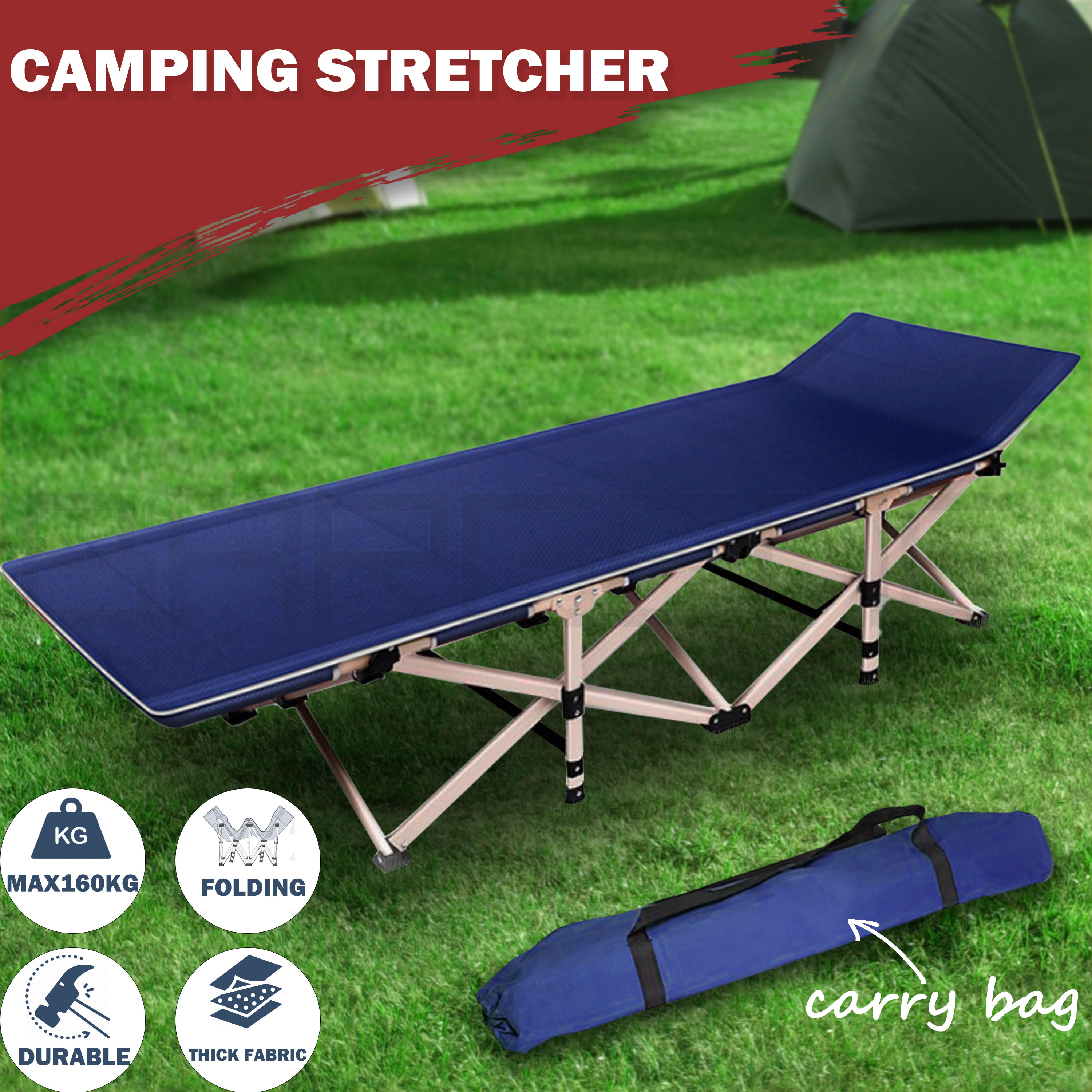 Camping Portable Stretcher Single Foldable Folding Bed Mattress